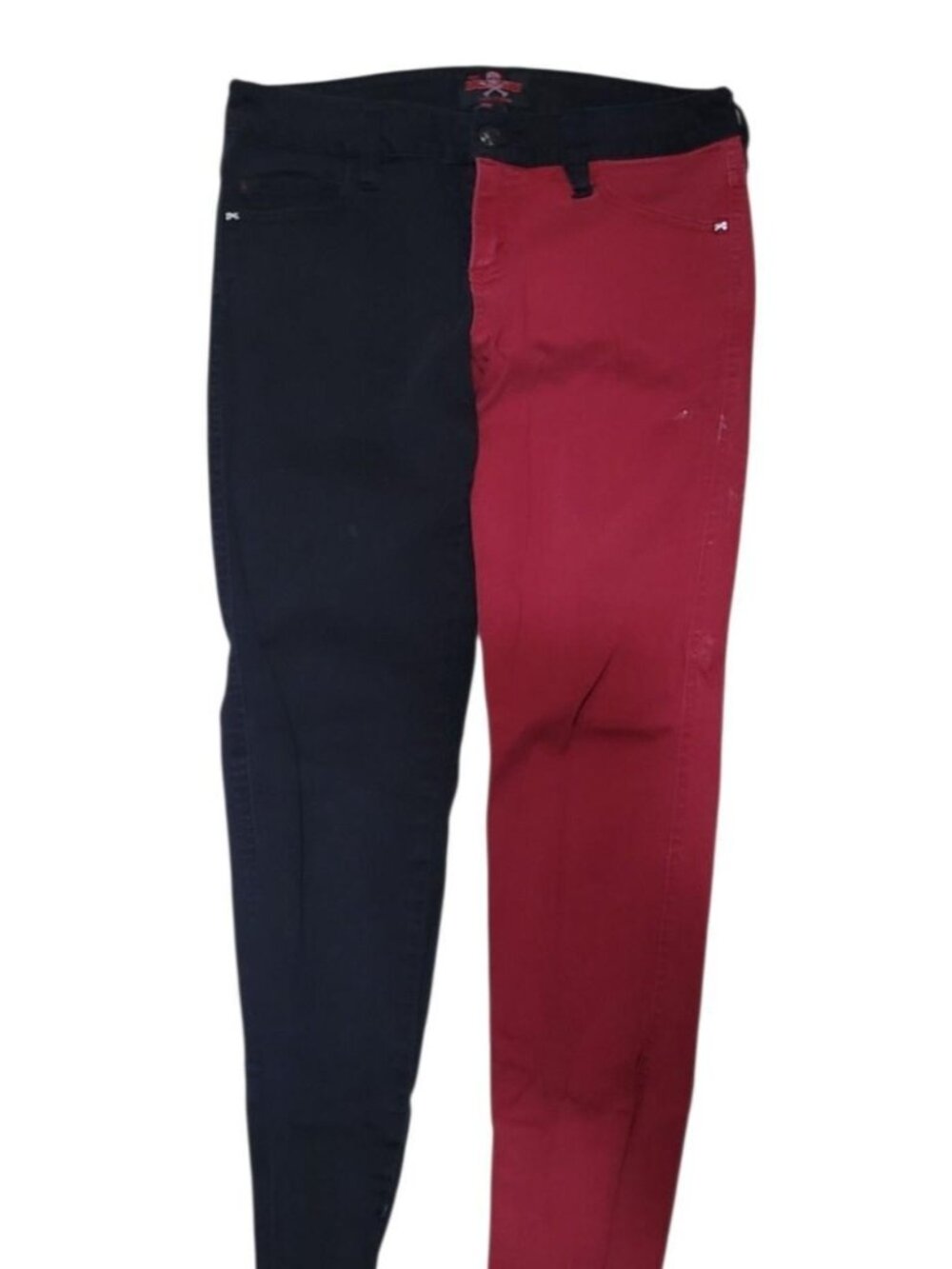 Royal Bones Tripp NYC split color skinny jeans